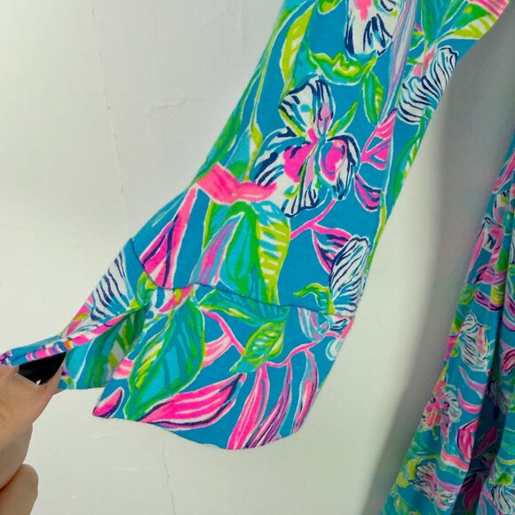NWT Lilly Pulitzer Alaina Dress Formentera Turquoise Keep On Beleafing Size XL - Picture 12 of 12